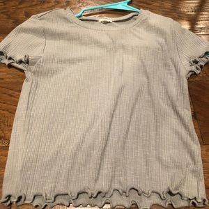 Garage Gray Ruffle Tee